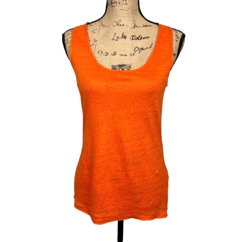 NOTSHY Orange Linen Tank Top Women's Small